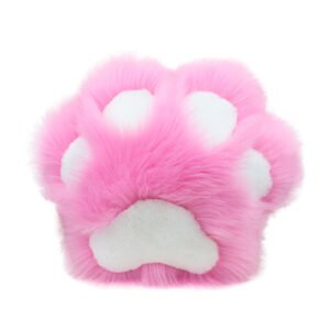 paw shaped fur pillow