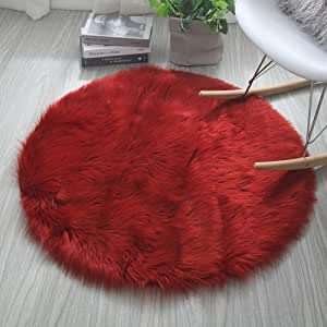 red faux fur rug