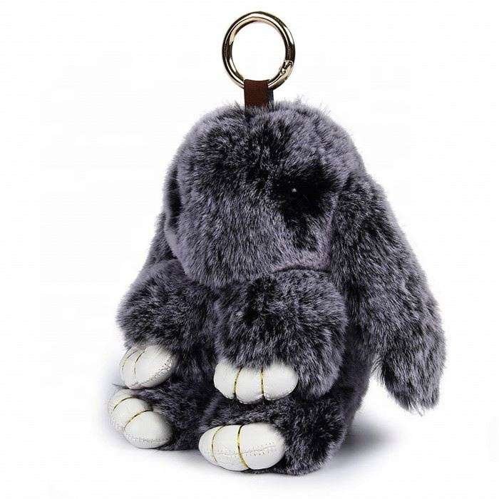 real fur bunny keychain
