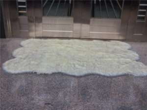 white black fur carpet