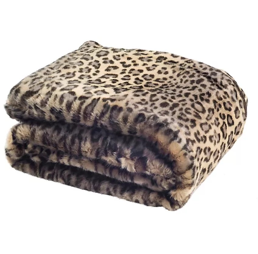 leopard fur blanket