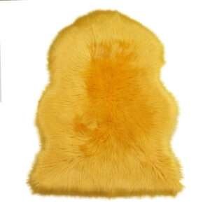 yellow faux fur rug