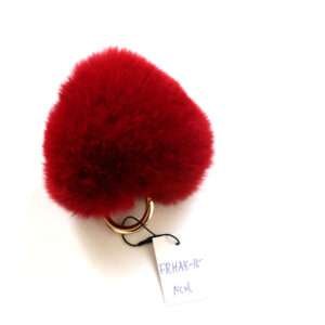 red heart fur keychain