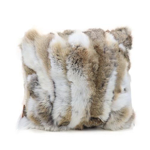 40x40cm brown real rabbit fur pillow