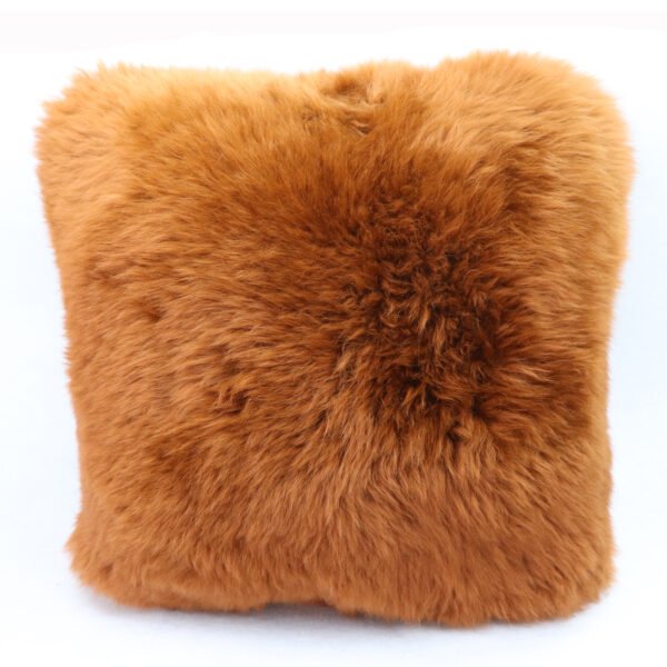 Brown sheepskin cushion
