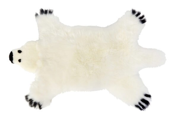 bear shaped sheeskin rug