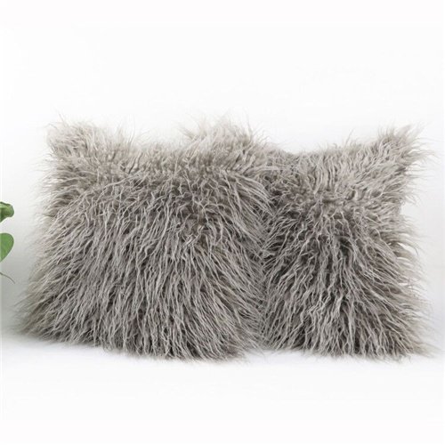 mongolian fur pillow