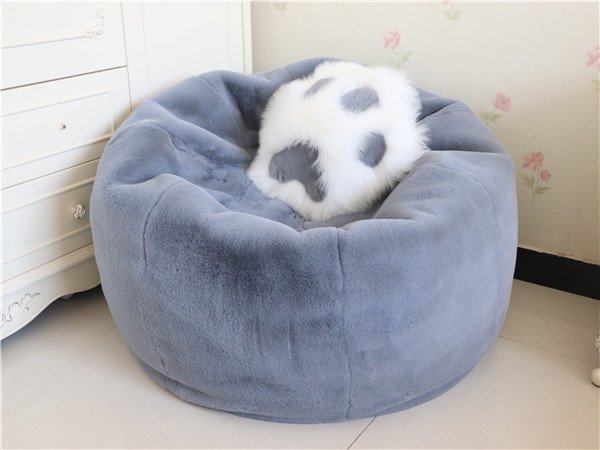 rabbit fur bean bag chair
