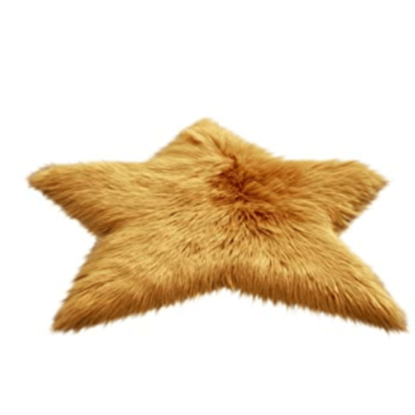 yellow faux fur star rug (1)