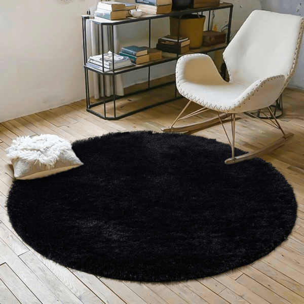 black faux fur rug