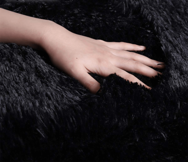 black faux fur rug2