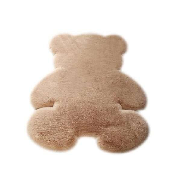 brown rabbit fur bear shape rug carpet
