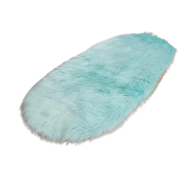sky blue faux fur
