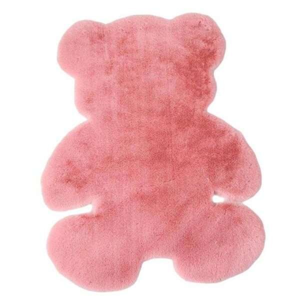 pink rabbit fur bear shape rug