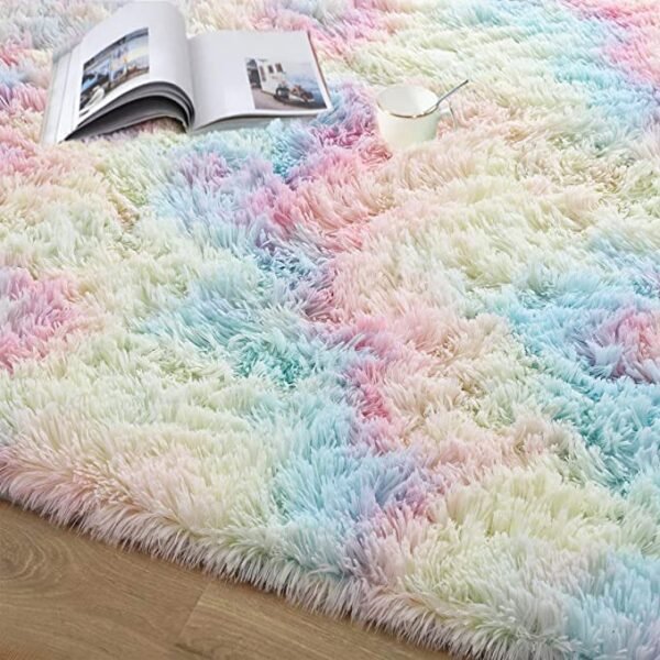rainbow fur carpet