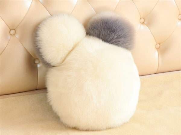 white ear fur cushion