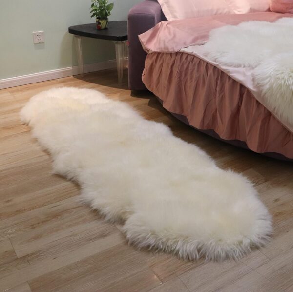 natural sheepskin runner rug