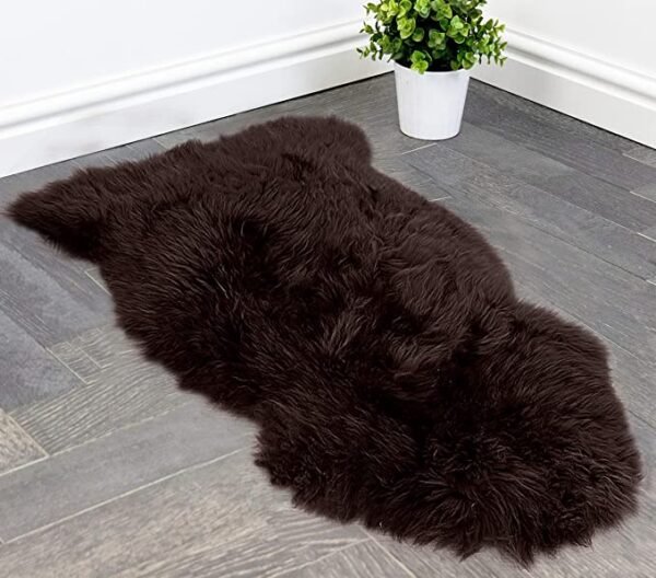 brown sheepskin rug