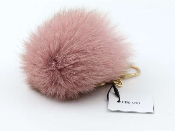 dirty pink real fox fur keychain