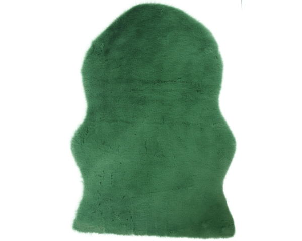 green fur rug