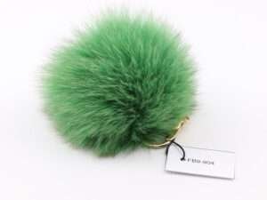 green fur pom pom