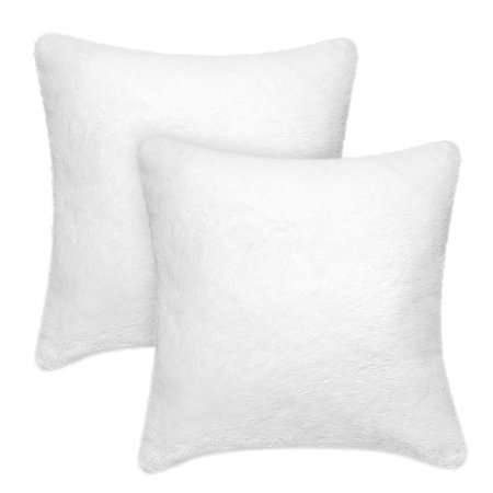 white faux rabbit fur pillow
