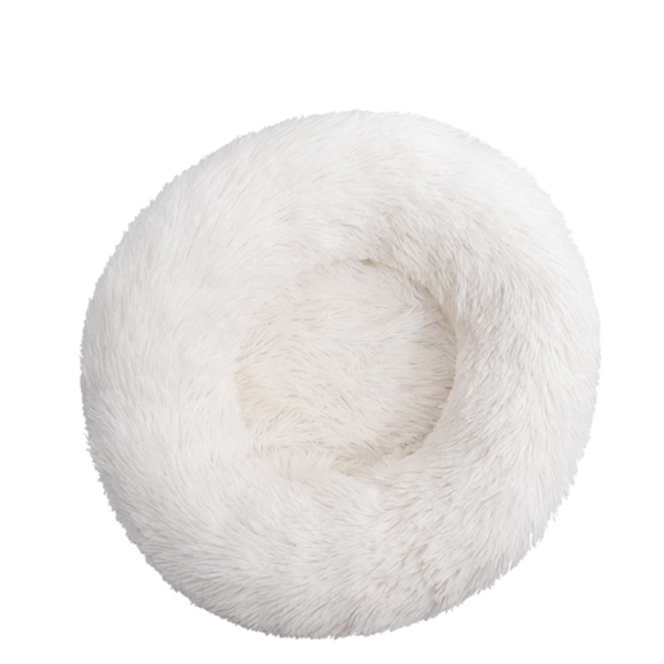 white fur cat bed