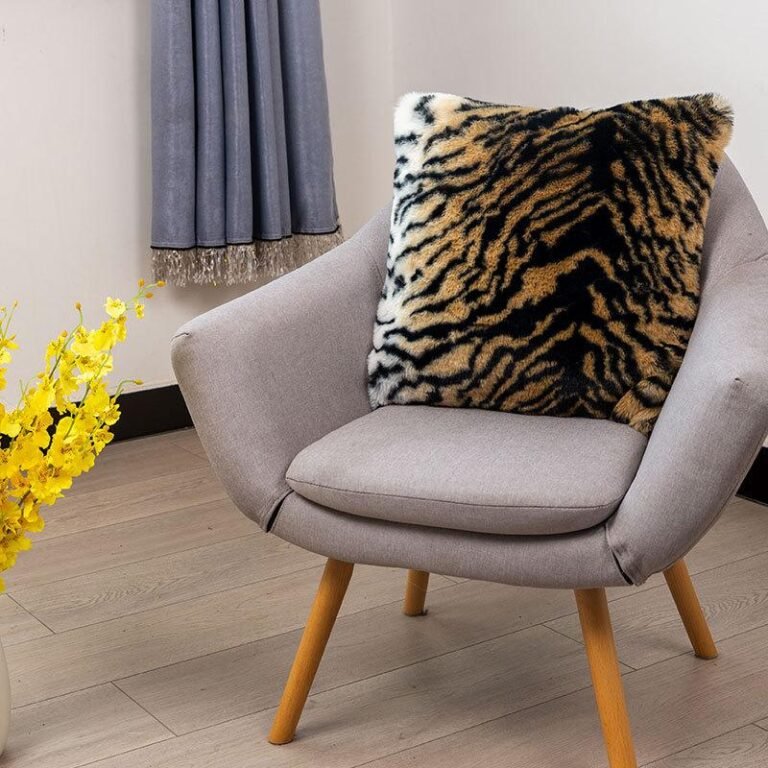 tiger skin fur cushion