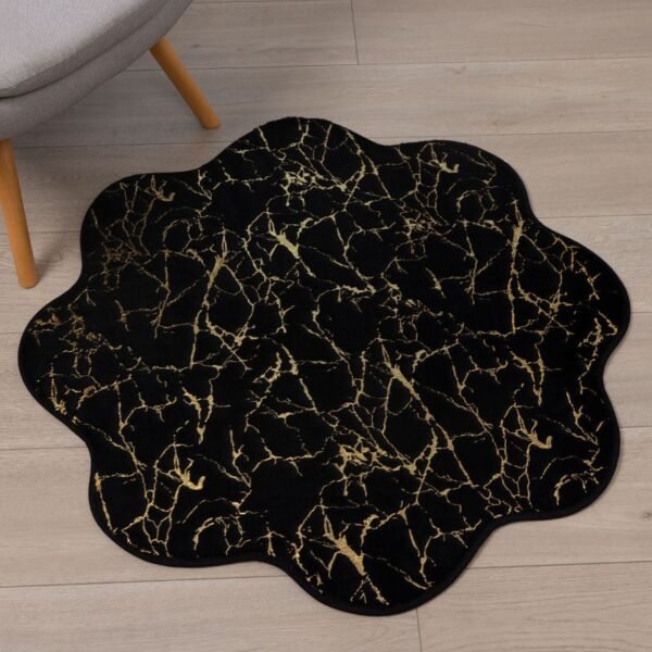 black fur marble rug