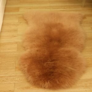 genuine sheepskin area rug (2x3 ft) brown