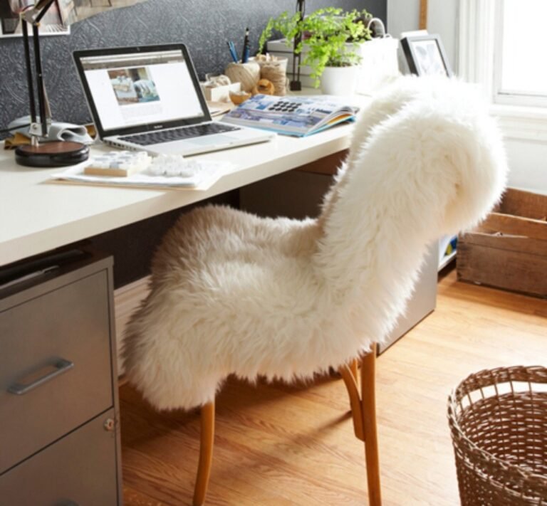 sheepskin rug office chair