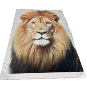 lion printed faux fur throw