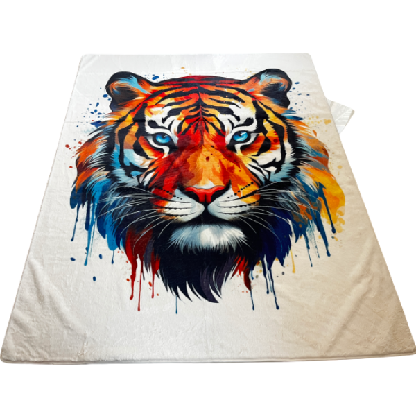 tiger print faux fur soft bed sofa throw blanket