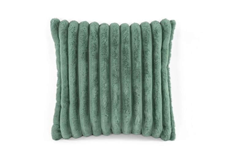 Rabbit Stripe Fur Cushion by Cornovo Home