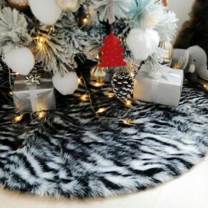 faux fur christmas tree skirt zebra print