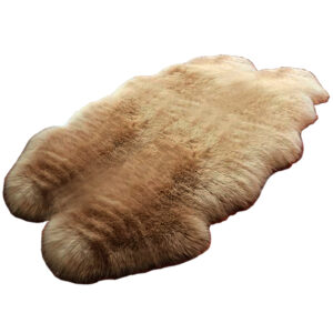 4 pelt brown genuine sheepskin rug