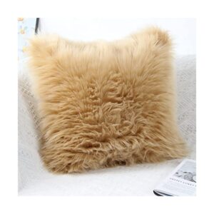 beige faux fur cushion cover fur pillow 67 1200
