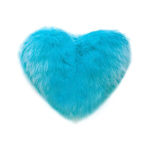 blue heart fur cushion fur pillow 50 1200