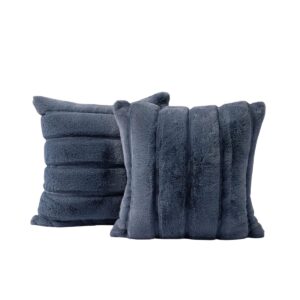 blue stripe faux fur cushion cover fur cushion 8 1 1200