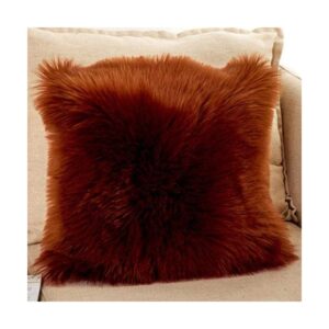 brown faux fur cushion cover fur pillow 21 1200