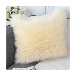 cream faux fur cushion cover fur cushion 7 1 1200