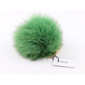 fur pom pom keychain green fur pom pom 1200