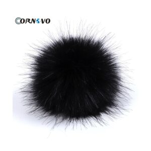fur pom pom black pom 1200