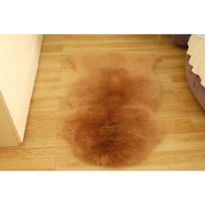 genuine sheepskin area rug 2 3 ft brown main 1200