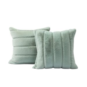 green stripe faux fur cushion cover fur cushion 14 1200