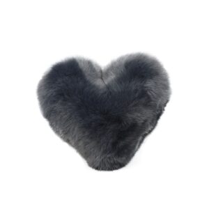 grey heart fur cushion gray faux sheepskin heart fur cushion 1200