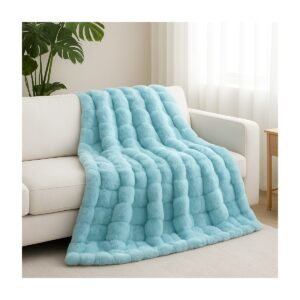 lake blue bubble faux fur throw lake blue 1 1200 1