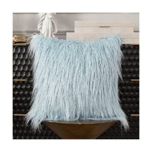 light blue mongolian fur pillow fur pillow 7 1200