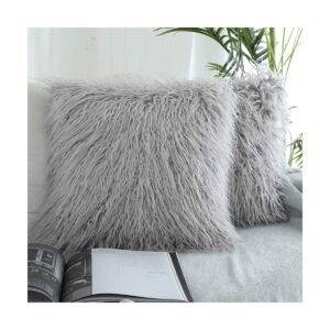 light grey mongolian fur pillow fur pillow 4 1 1200