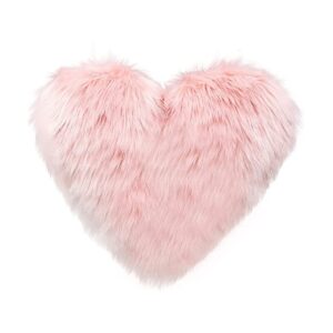 light pink heart fur cushion fur pillow 51 1200